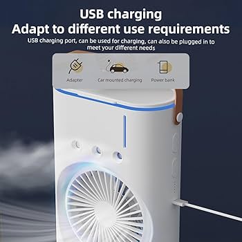 GADSTRONG Mini Air Cooler with Mist & LED ❄️💡 | Portable Cooling Fan